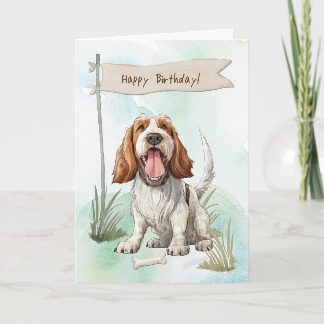 Spinone Italiano Dog Breed Under Birthday Sign Card (Front)