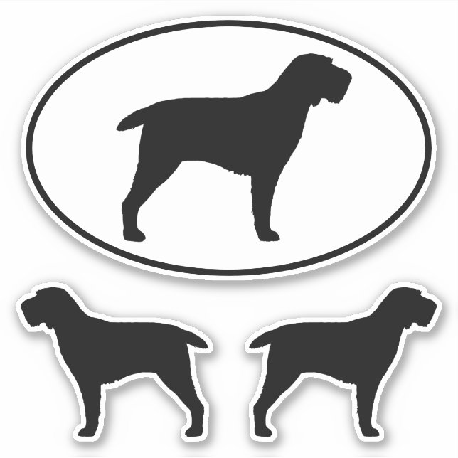 Spinone Italiano Dog Silhouettes Vinyl Sticker Set (Front)