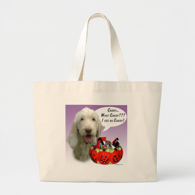 Spinone Italiano Halloween Candy Large Tote Bag (Front)