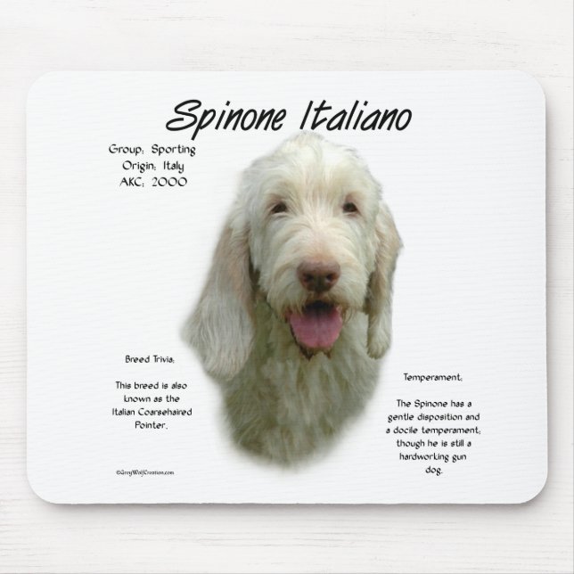 Spinone Italiano History Design Mouse Mat (Front)