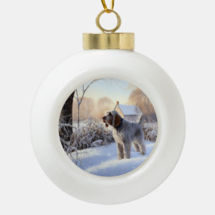 Spinone Italiano Let It Snow Christmas Ceramic Ball Christmas Ornament