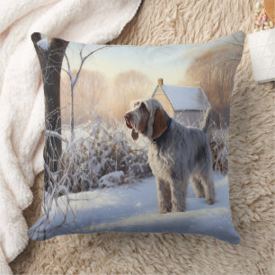 Spinone Italiano Let It Snow Christmas Cushion