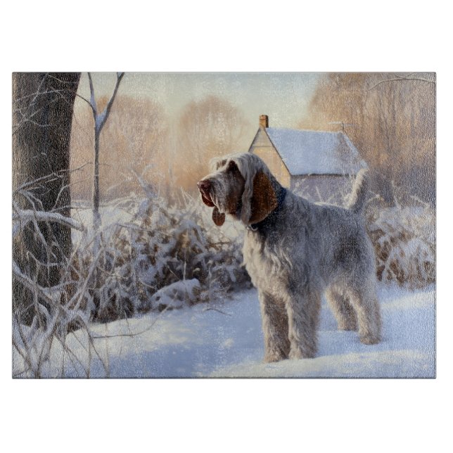 Spinone Italiano Let It Snow Christmas Cutting Board (Front)