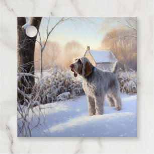 Spinone Italiano Let It Snow Christmas Favour Tags