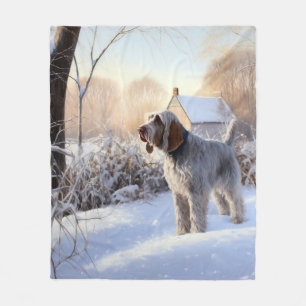 Spinone Italiano Let It Snow Christmas Fleece Blanket