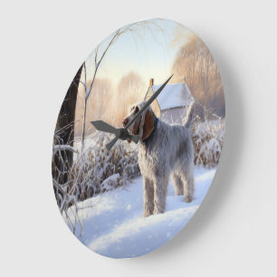 Spinone Italiano Let It Snow Christmas Large Clock