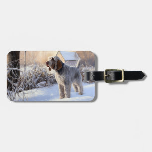 Spinone Italiano Let It Snow Christmas Luggage Tag