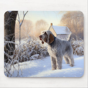 Spinone Italiano Let It Snow Christmas Mouse Mat