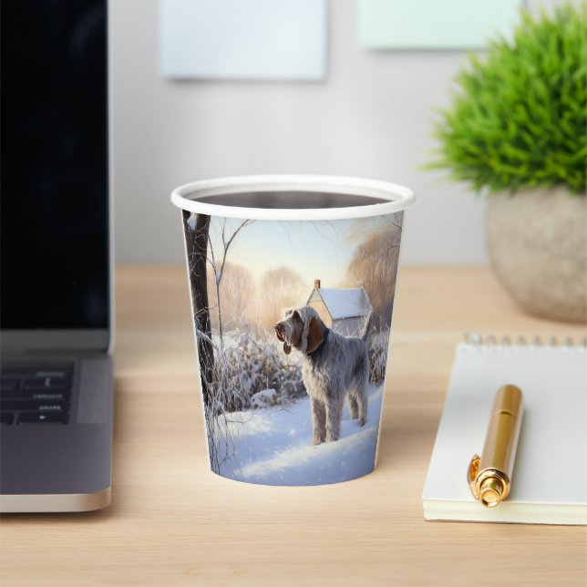 Spinone Italiano Let It Snow Christmas Paper Cups (Insitu)