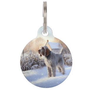 Spinone Italiano Let It Snow Christmas Pet Tag