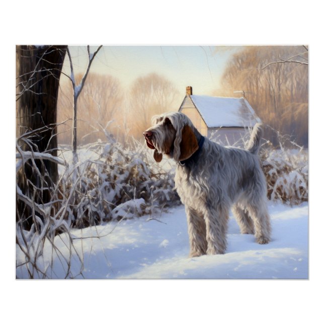Spinone Italiano Let It Snow Christmas Poster (Front)