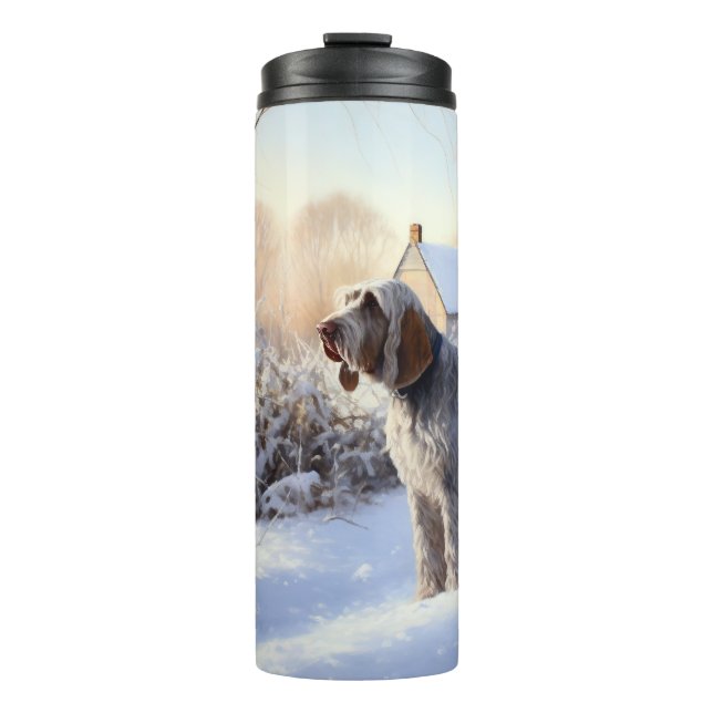 Spinone Italiano Let It Snow Christmas Thermal Tumbler (Front)