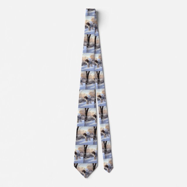 Spinone Italiano Let It Snow Christmas Tie (Front)
