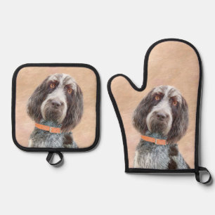 Spinone Italiano Painting Brown Roan Cute Dog Art Oven Mitt & Pot Holder Set