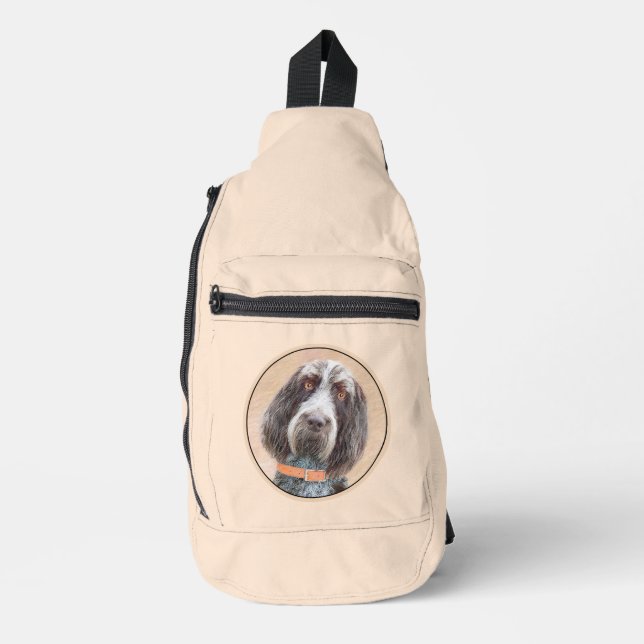 Spinone Italiano Painting Brown Roan Cute Dog Art Sling Bag (Front)