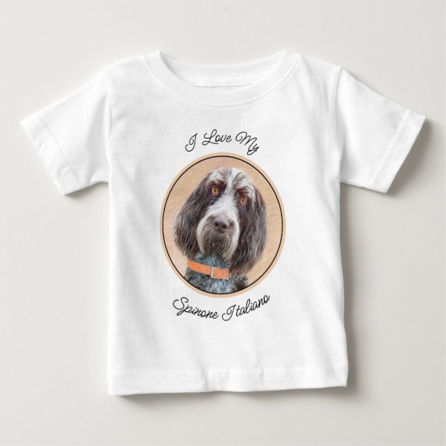 Spinone Italiano Painting - Cute Original Dog Art Baby T-Shirt (Front)