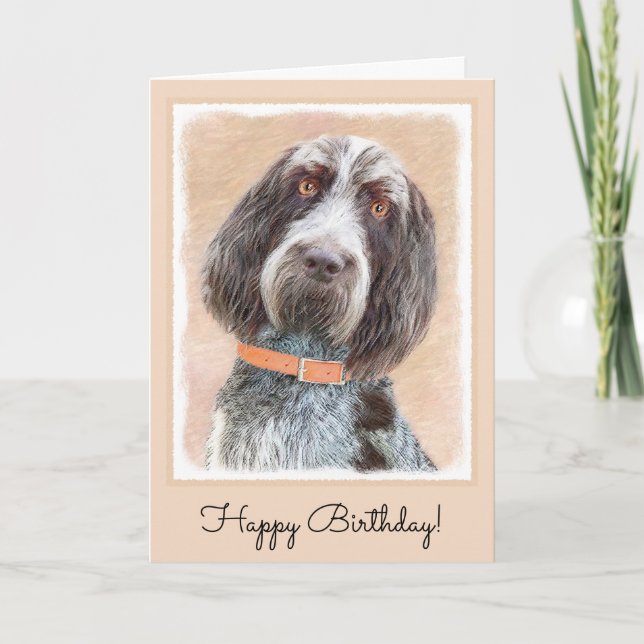 Spinone Italiano Painting - Cute Original Dog Art Card (Front)