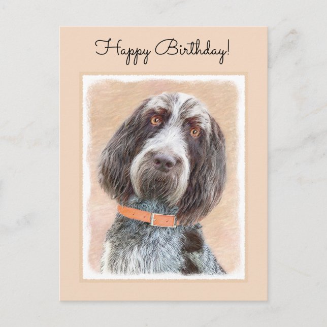 Spinone Italiano Painting - Cute Original Dog Art Postcard (Front)