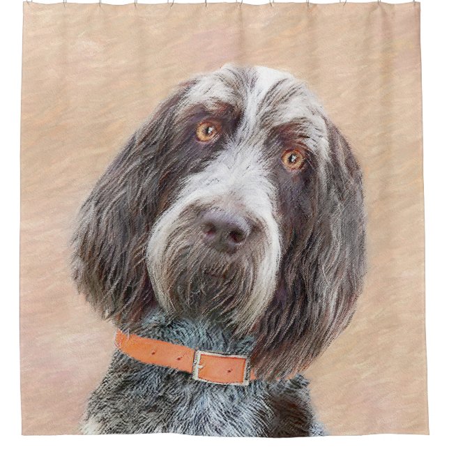 Spinone Italiano Painting - Cute Original Dog Art Shower Curtain (Front)