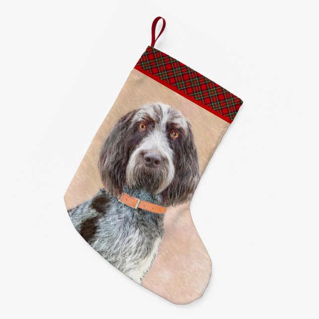 Spinone Italiano Painting - Cute Original Dog Art Small Christmas Stocking (Front (Hanging))
