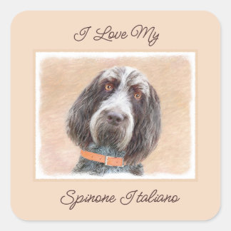 Spinone Italiano Painting - Cute Original Dog Art Square Sticker