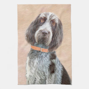 Spinone Italiano Painting - Cute Original Dog Art Tea Towel