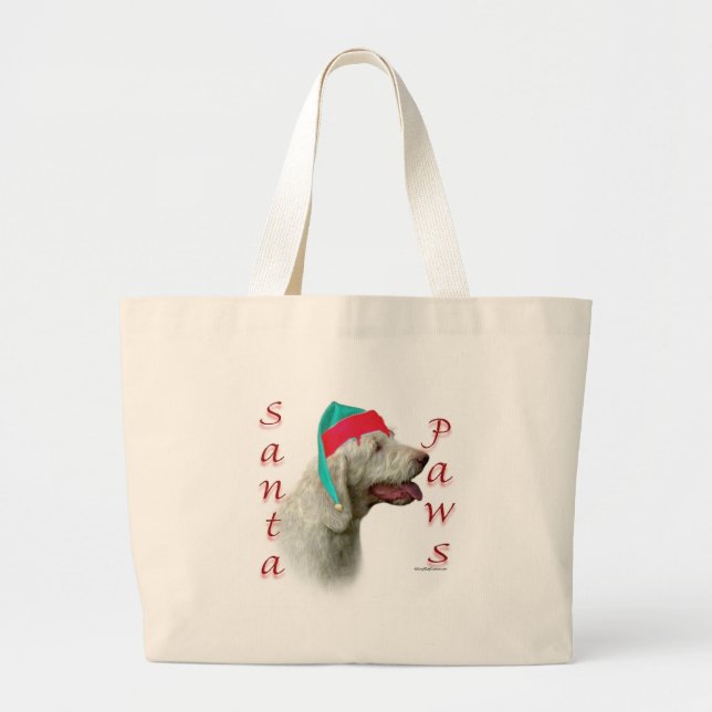 Spinone Italiano Santa Paws Large Tote Bag (Front)
