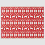 Spinone Italiano Silhouettes Christmas Pattern Red Tissue Paper<br><div class="desc">Festive Red and White Christmas Sweater Style Pattern with Italian Spinone Silhouettes</div>