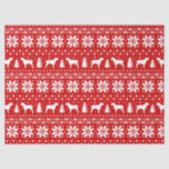 Spinone Italiano Silhouettes Christmas Pattern Red Tissue Paper<br><div class="desc">Festive Red and White Christmas Sweater Style Pattern with Italian Spinone Silhouettes</div>