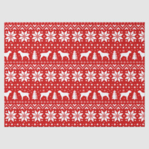 Spinone Italiano Silhouettes Christmas Pattern Red Tissue Paper