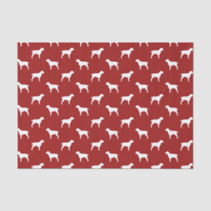 Spinone Italiano Silhouettes Pattern Red Tissue Paper