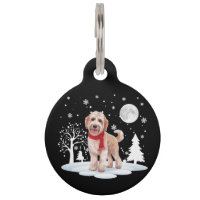 Spinone Italiano Under Moonlight Snow Christmas