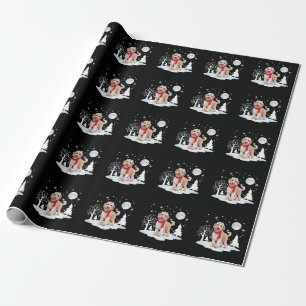 Spinone Italiano Under Moonlight Snow Christmas  Wrapping Paper