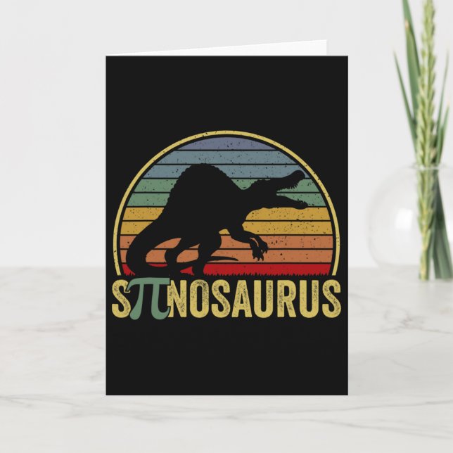 Spinosaurus - Dinosaur Pi Day Funny Math Pun  Card (Front)
