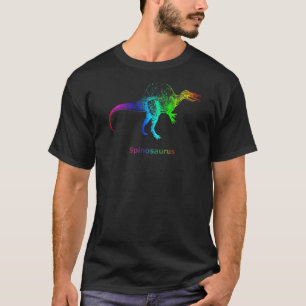 Spinosaurus Dinosaur Rainbow Skeleton T-Shirt