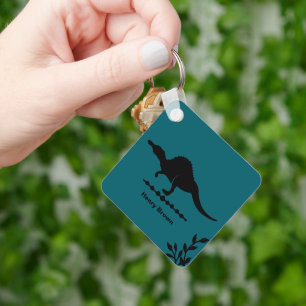 Spinosaurus Dinosaur Silhouette Keychain