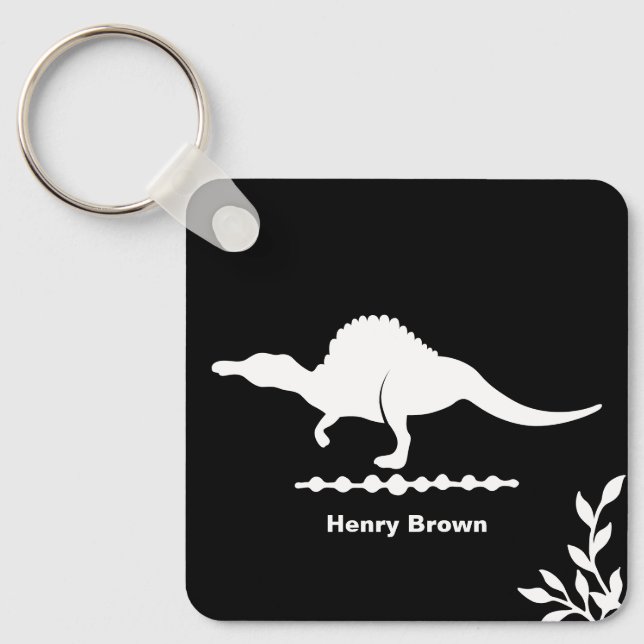 Spinosaurus Dinosaur Silhouette Keychain (Front)