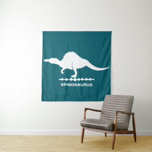 Spinosaurus Dinosaur Silhouette Tapestry