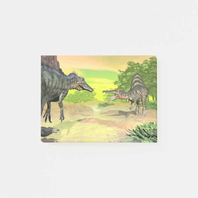 Spinosaurus dinosaurs fight - 3D render Post-it Notes (Front)