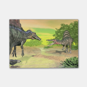 Spinosaurus dinosaurs fight - 3D render Post-it Notes
