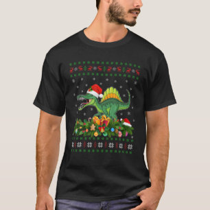 Spinosaurus Lover Xmas Santa Hat Ugly Spinosaurus T-Shirt