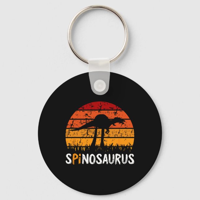 Spinosaurus Pi Day Retro Math Symbols Teacher Stud Key Ring (Front)