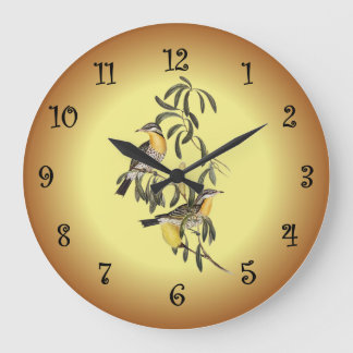 Spiny-Cheeked Honey-Eater ~ Elizabeth Gould 06 Large Clock