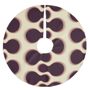 Spiny globular shapes, brown shades pattern. brushed polyester tree skirt