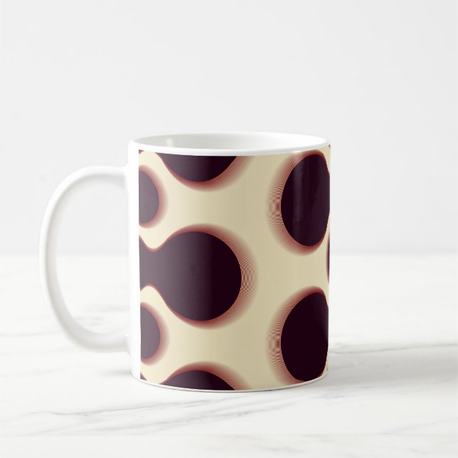 Spiny globular shapes, brown shades pattern. coffee mug (Left)