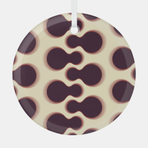 Spiny globular shapes, brown shades pattern. glass tree decoration
