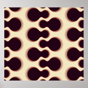 Spiny globular shapes, brown shades pattern. poster