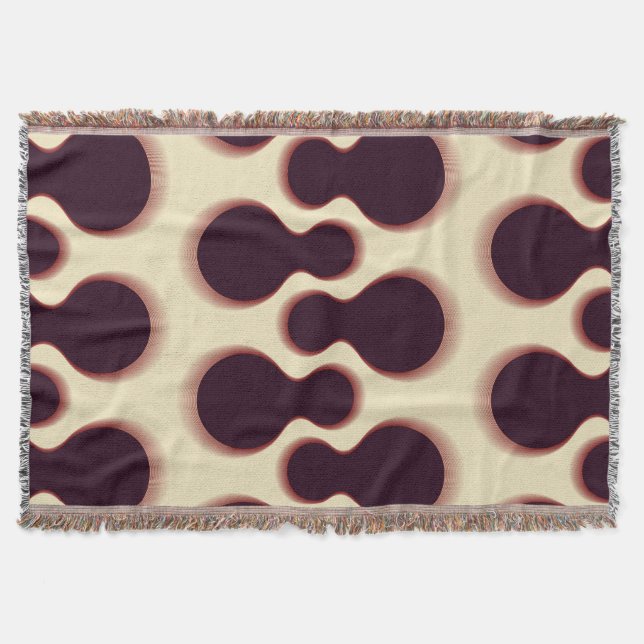 Spiny globular shapes, brown shades pattern. throw blanket (Front)