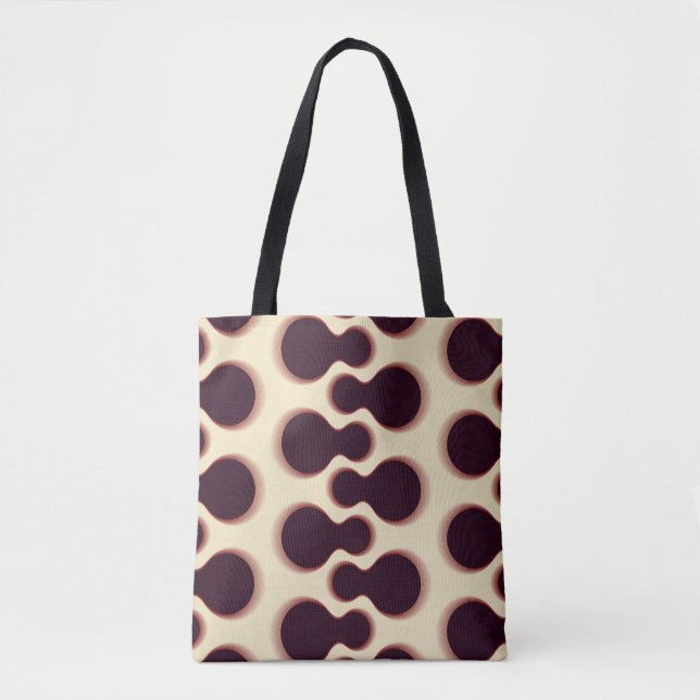 Spiny globular shapes, brown shades pattern. tote bag (Front)