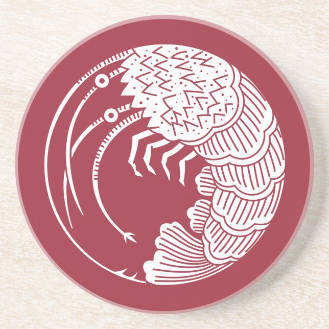 Spiny lobster circle coaster (Front)